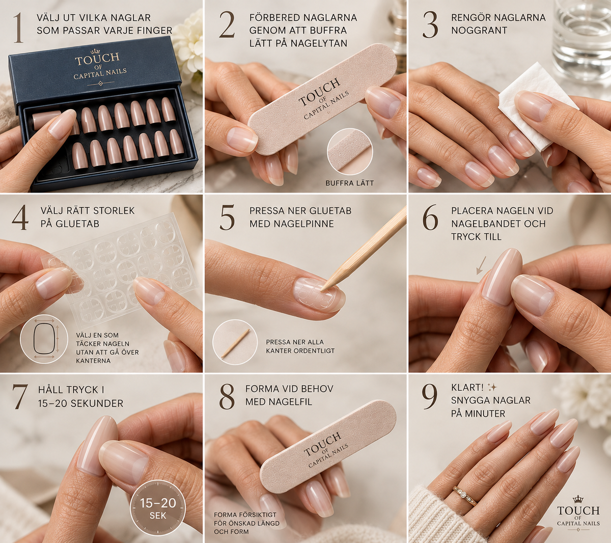 Applicering Press-On nails