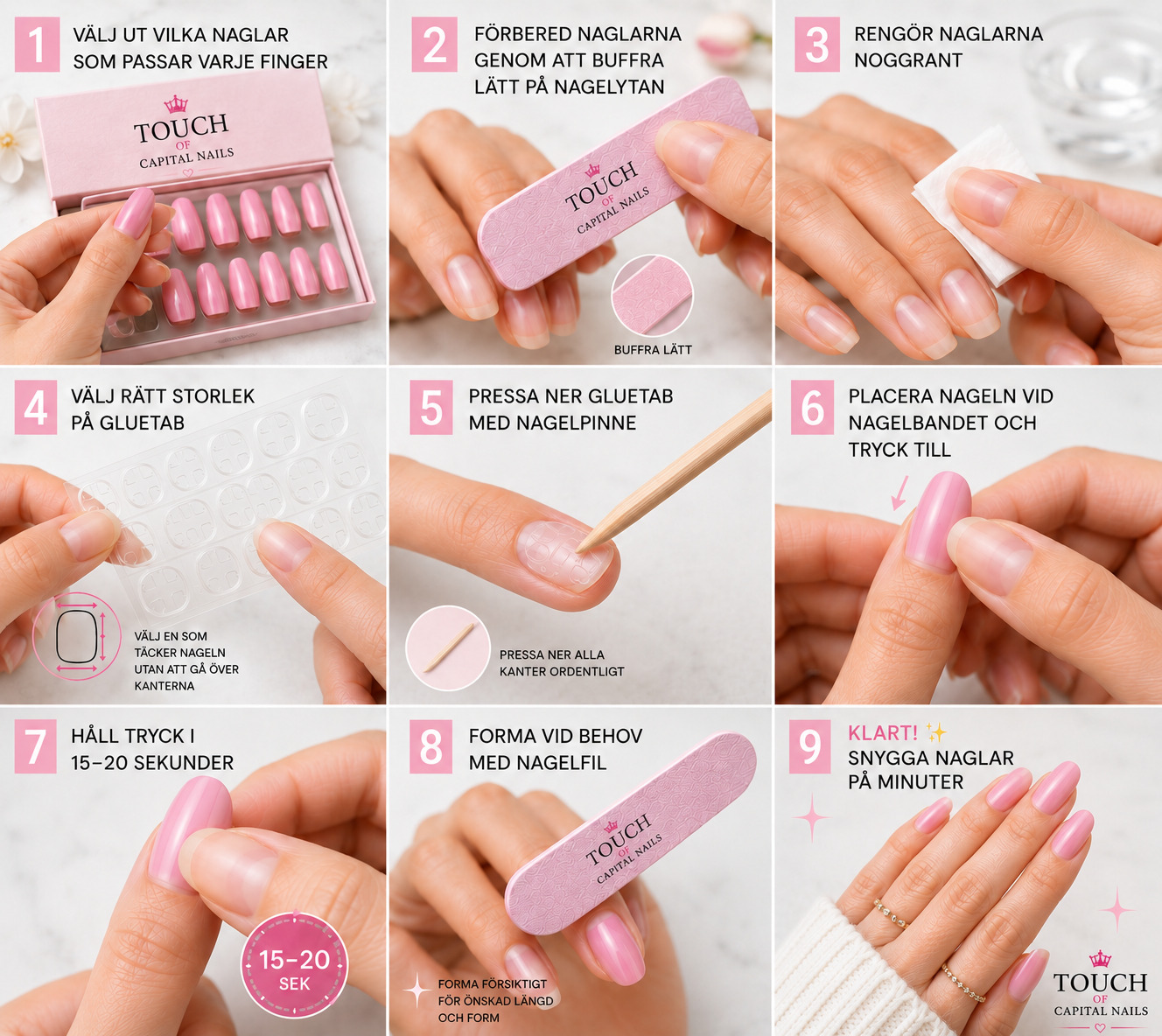 Applicering Press-On nails