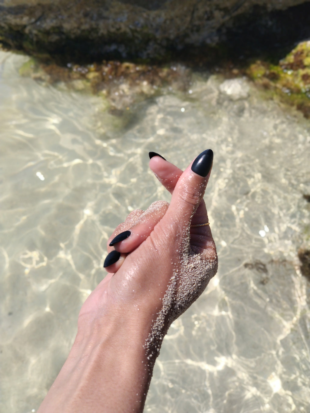 Press On Nails – Black Matte French | Short Almond | Touch of Capital Nails