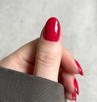 Short Oval Bold Red Press On Nails | The Dealmaker | Touch of Capital Nails