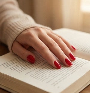 Short Oval Bold Red Press On Nails | The Dealmaker | Touch of Capital Nails