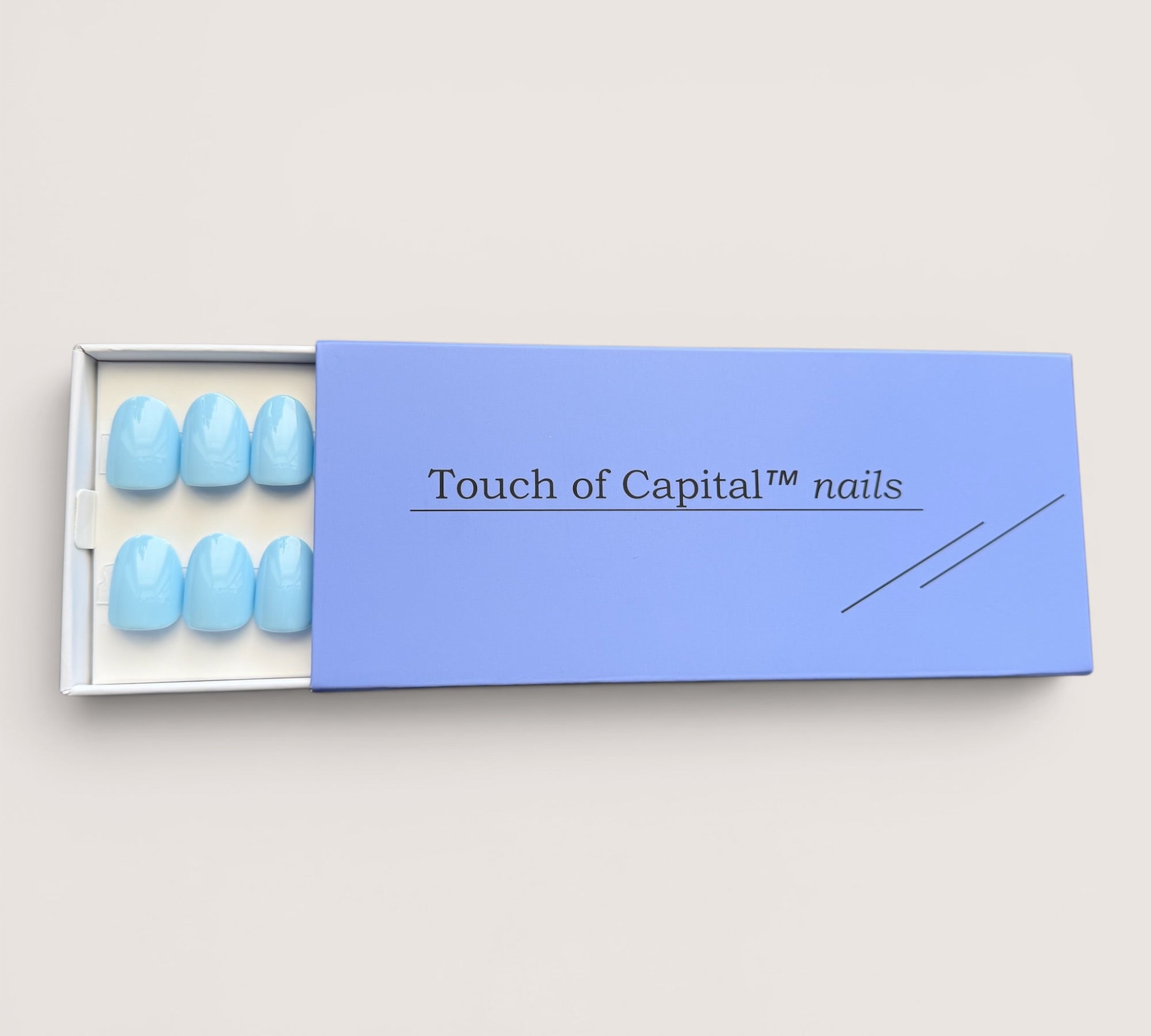 Press On Nails – Blue Ocean | Short Oval | Touch of Capital Nails