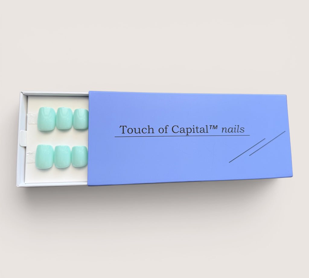 Press On Nails – Turquoise | Short Square | Touch of Capital Nails