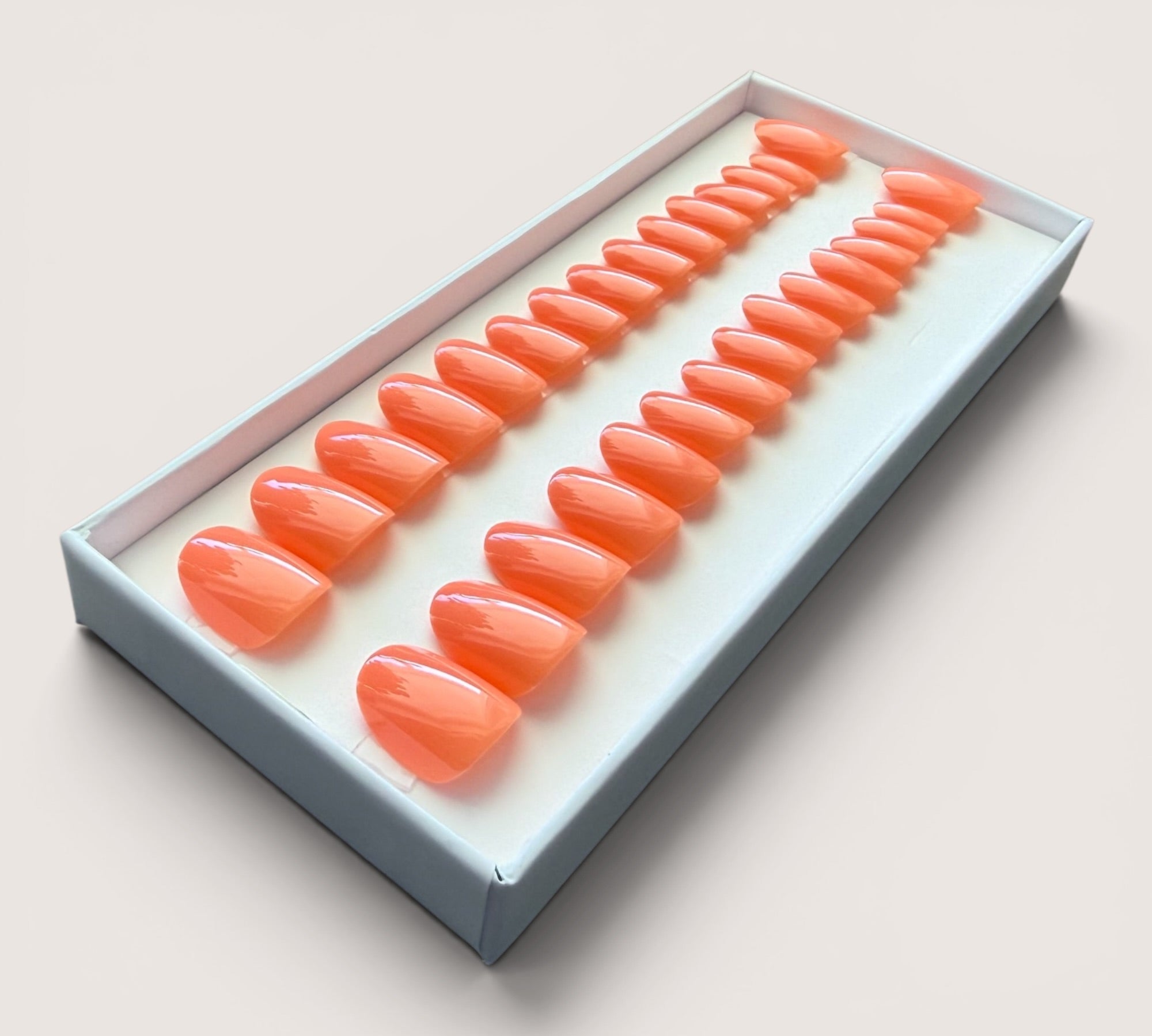 Press On Nails – Citrus Orange | Short Oval | Touch of Capital Nails