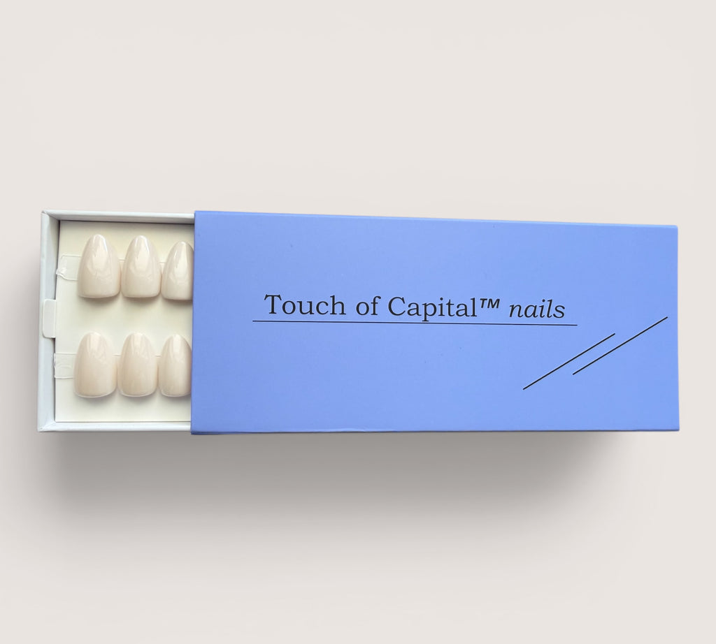 Press On Nails – Milky White | Short Almond | Touch of Capital Nails