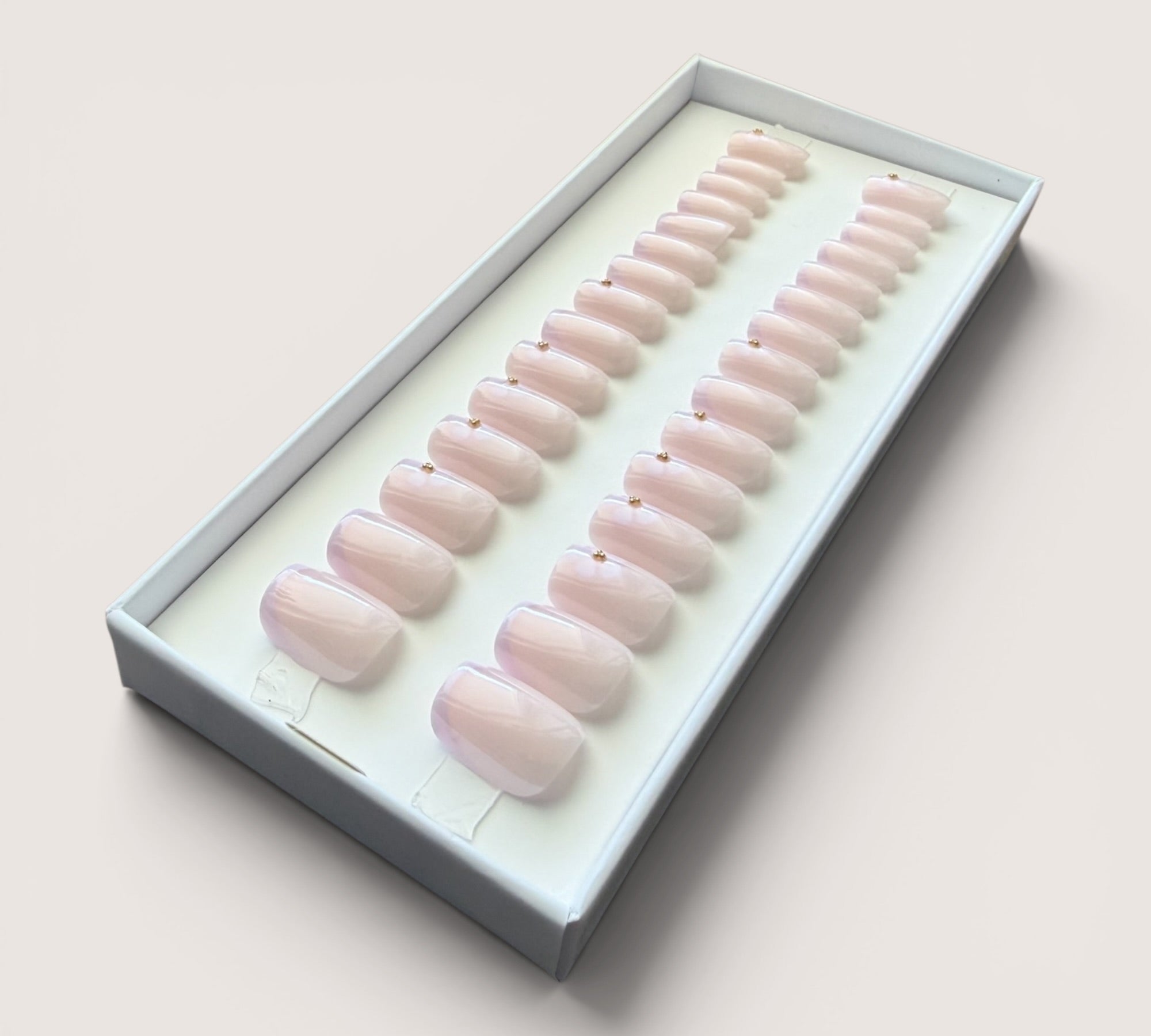 Press On Nails – Bloomy French | Short Square | Touch of Capital Nails