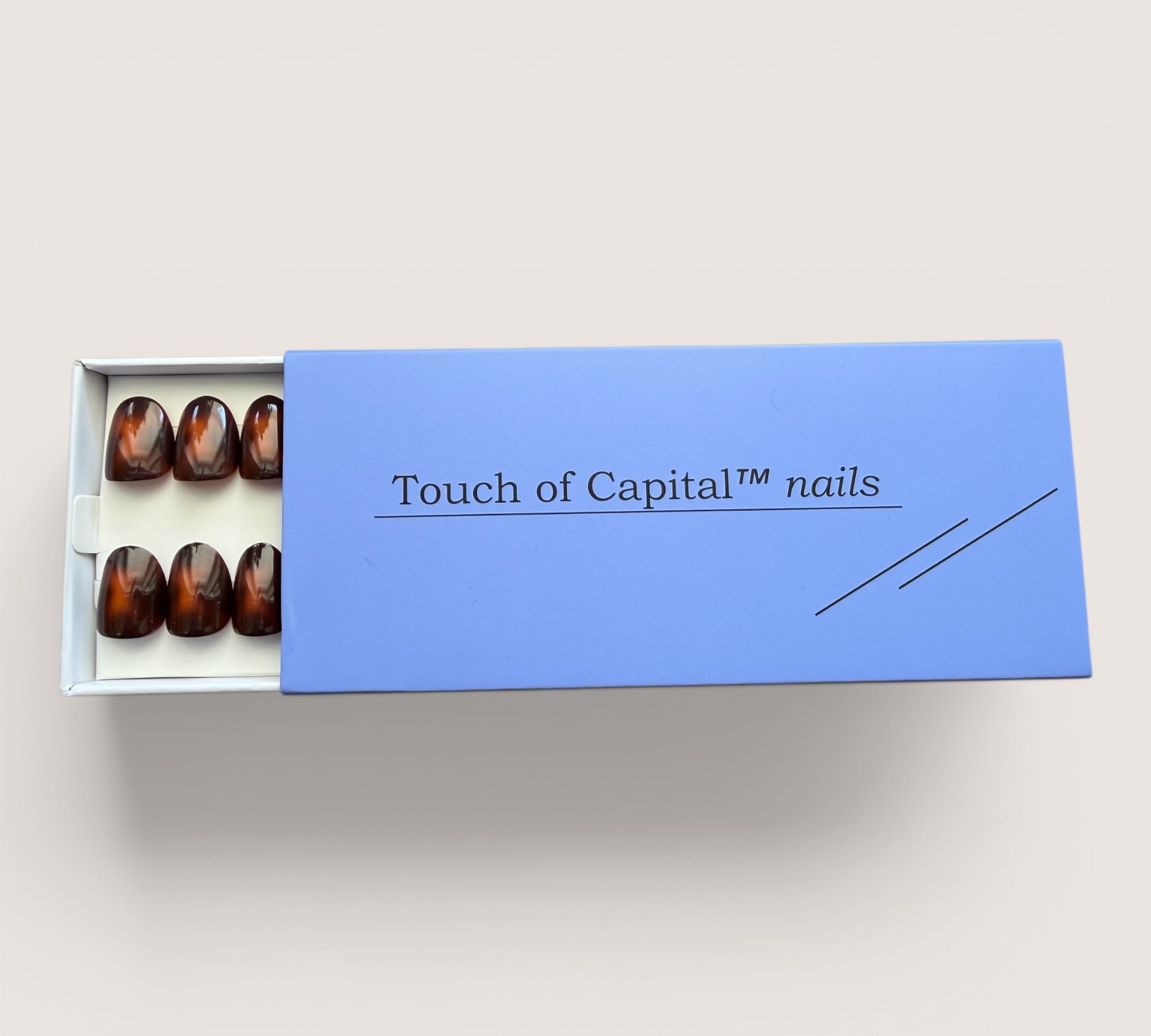Press On Nails – Turtle Brown | Short Oval | Touch of Capital Nails