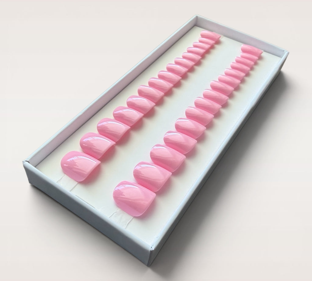 Press On Nails – Pink Gloss | Extra Short Round | Touch of Capital Nails