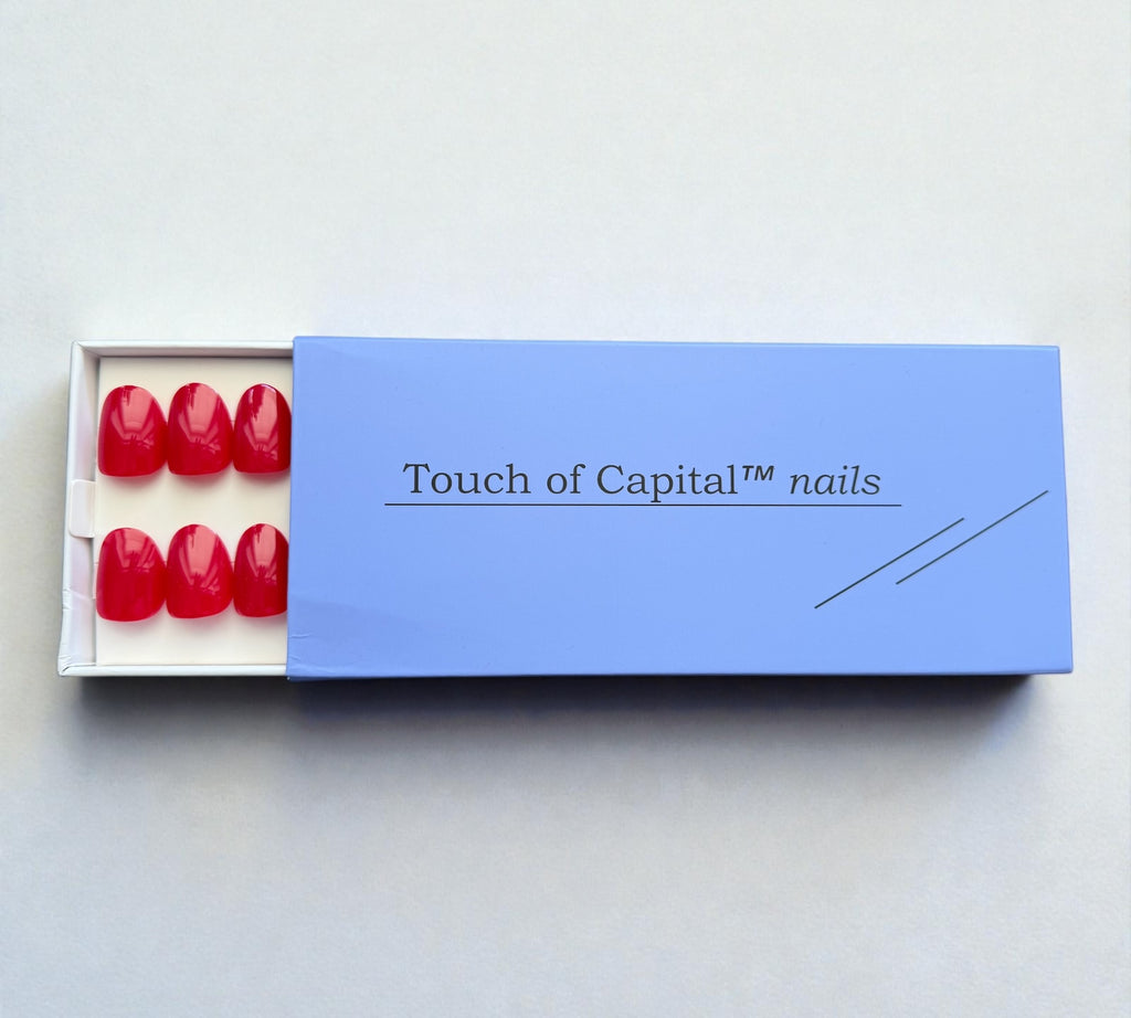 Press On Nails – Bold Red | Short Oval | Touch of Capital Nails