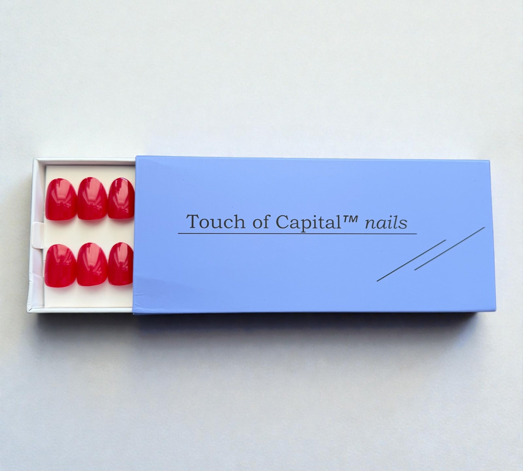 Press On Nails – Bold Red | Short Oval | Touch of Capital Nails