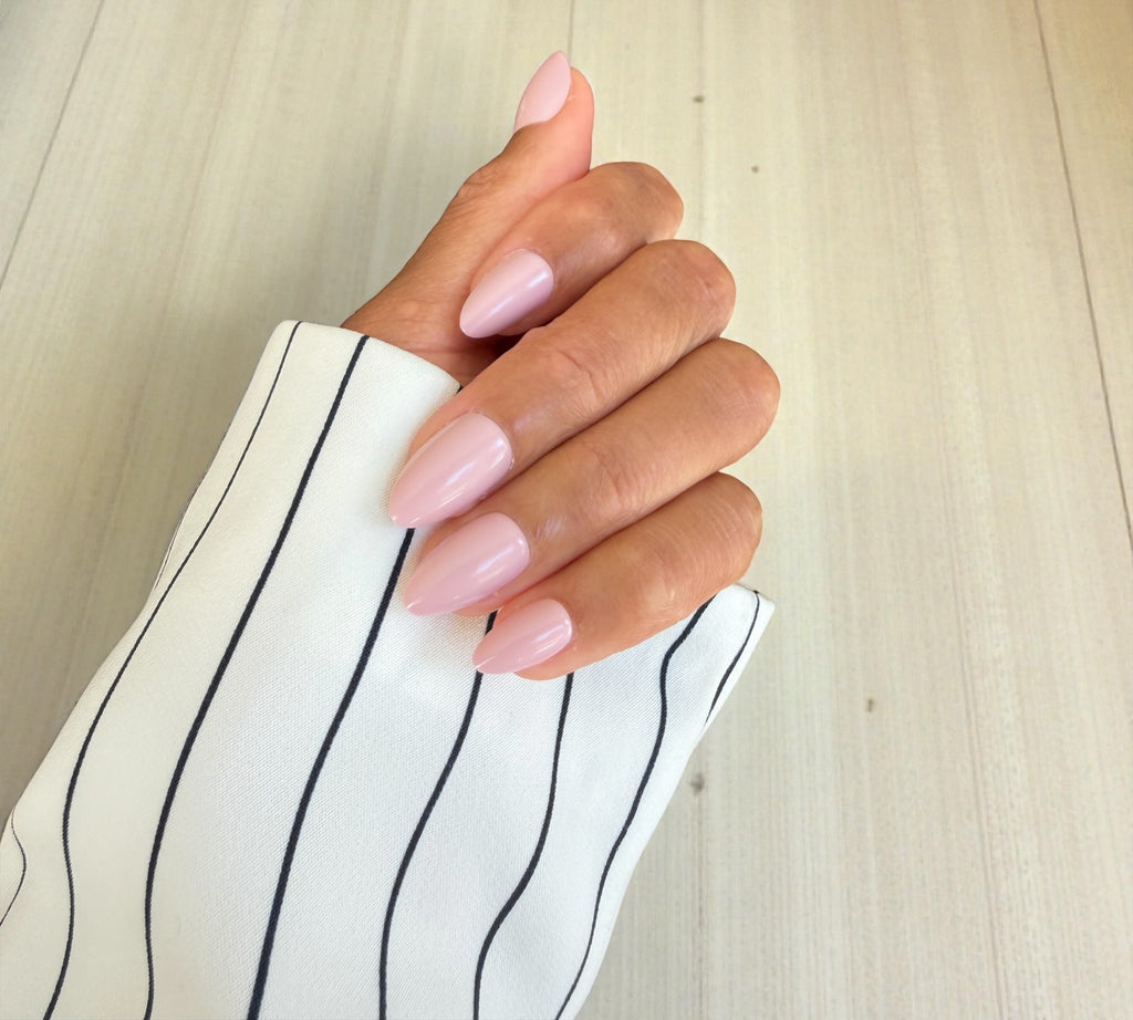 Press On Nails – Nude Pink Rose Elegance | Short Almond | Touch of Capital Nails