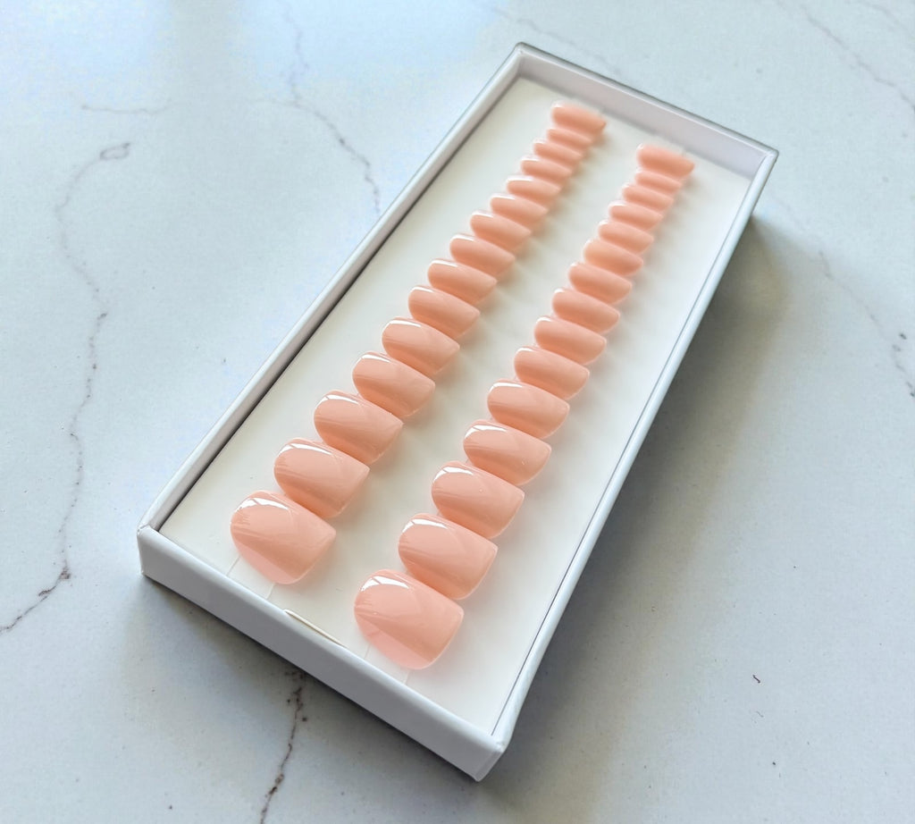 Press-On Nails – Dusty Rose Nude Pink | Extra Short Round | Touch of Capital Nails