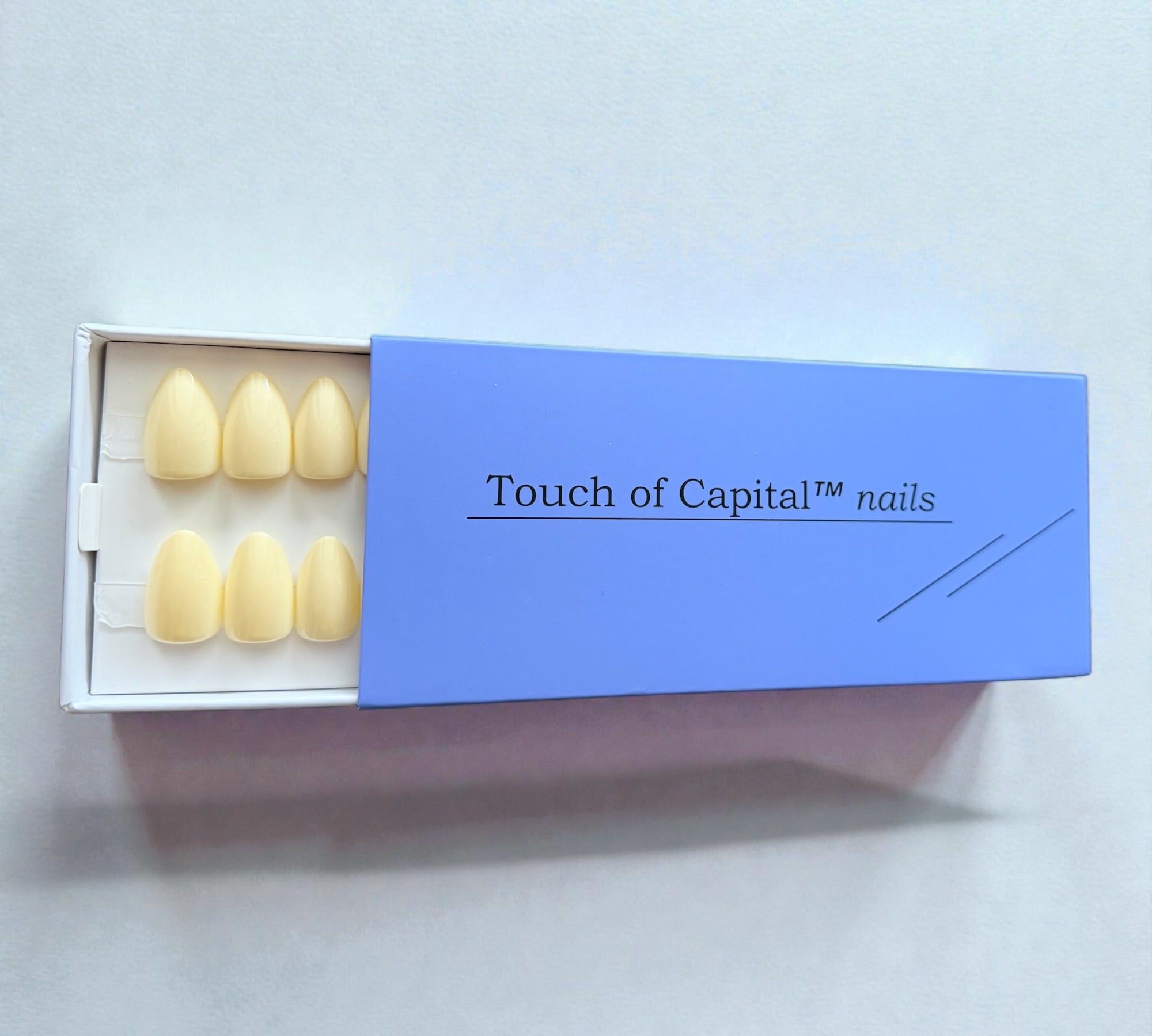 Press On Nails – Creamy Yellow | Short Almond | Touch of Capital Nails