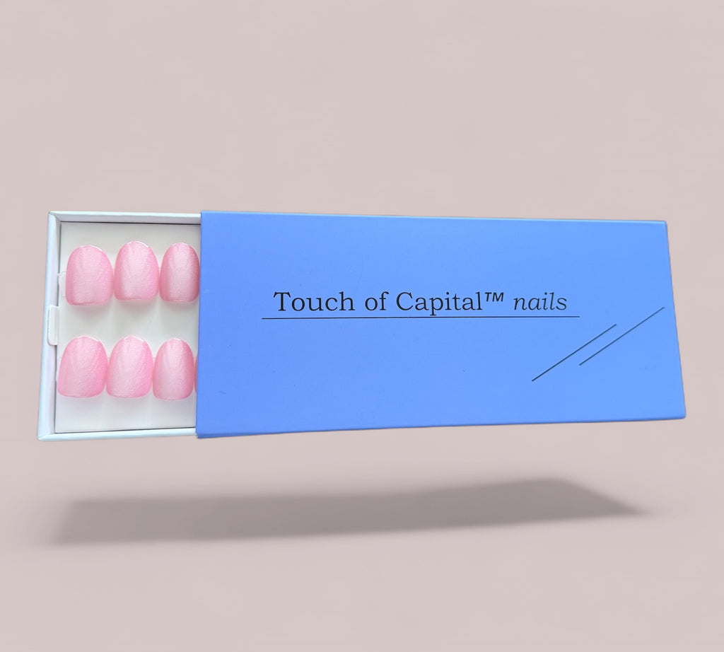 Press-On Nails – Pink Cat Eye | Short Oval | Touch of Capital Nails