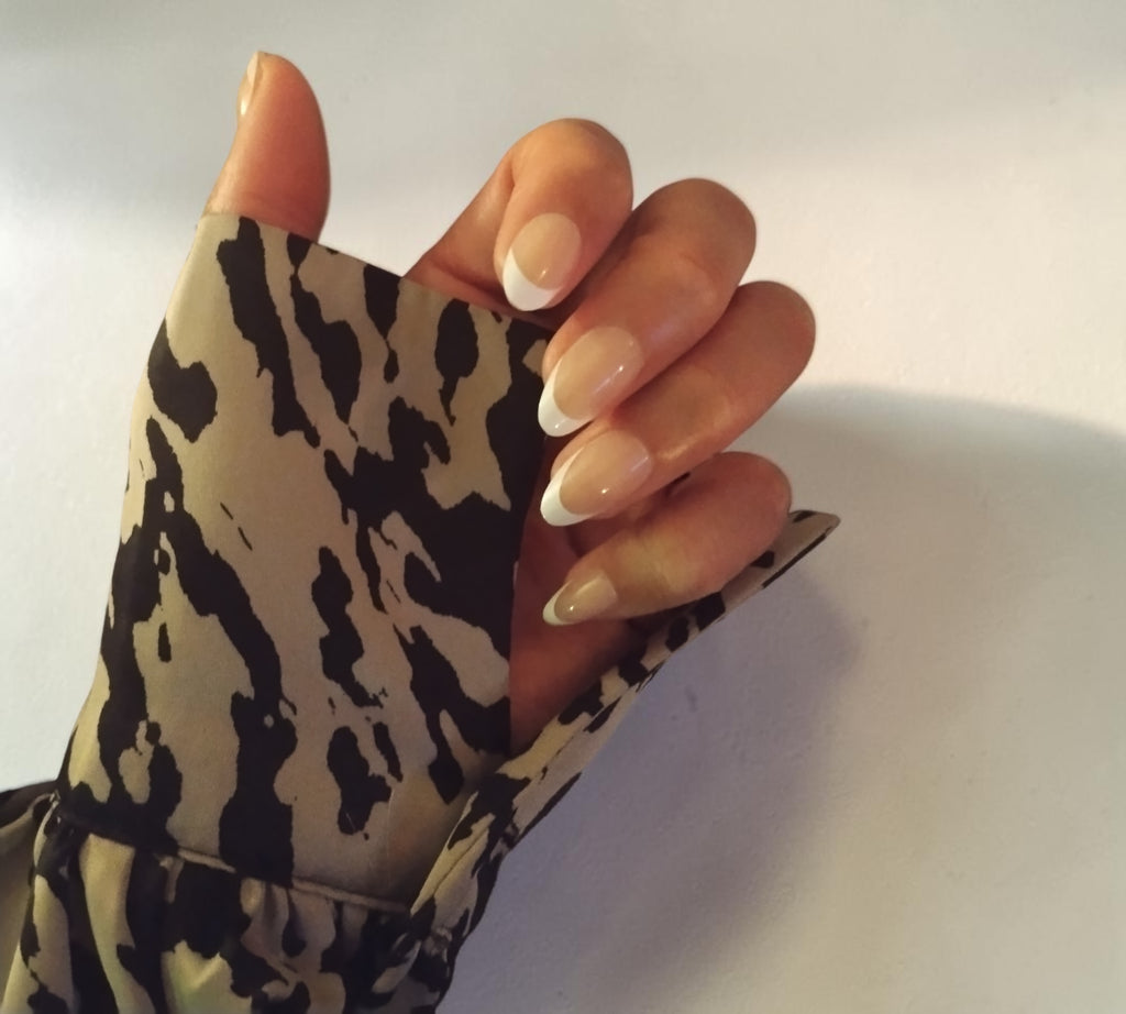 Press On Nails – Sophisticated French Manicure | Short Almond | Touch of Capital Nails