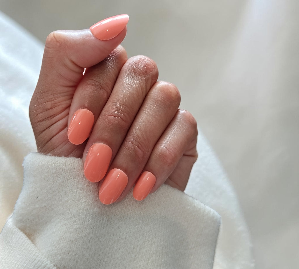 Press On Nails – Citrus Orange | Short Oval | Touch of Capital Nails