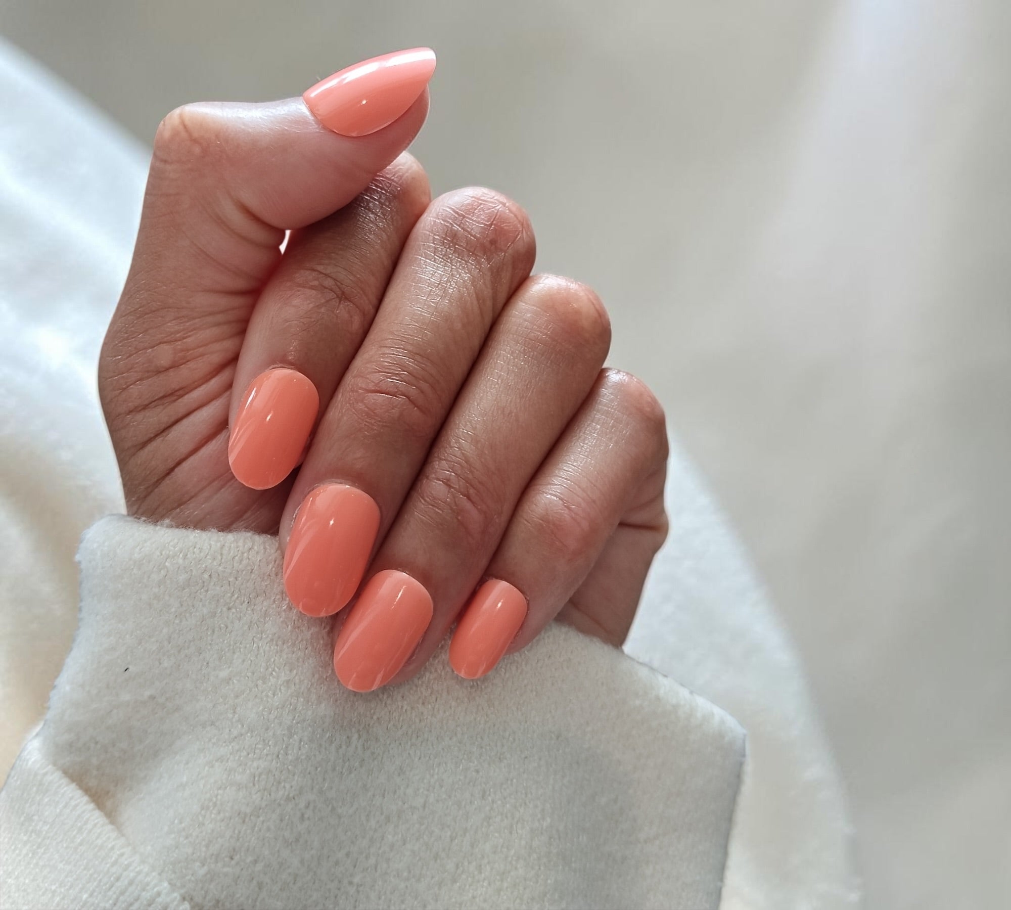 Press On Nails – Citrus Orange | Short Oval | Touch of Capital Nails