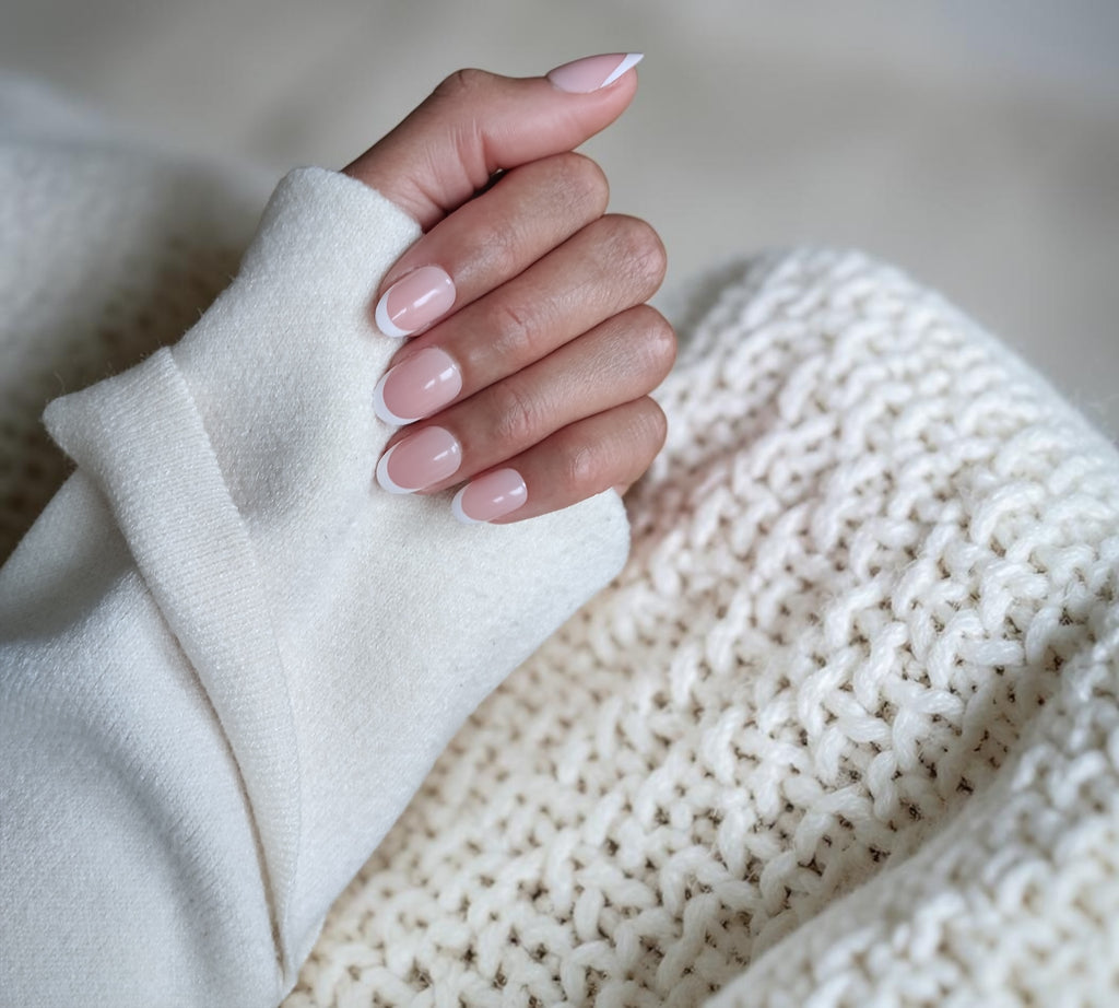 Press-On Nails – Classic French Light Pink | Short Oval | Touch of Capital Nails