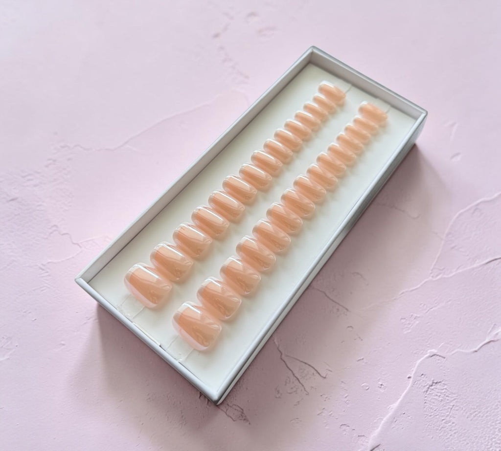 Press On Nails – Soft Pink French | Short Square | Touch of Capital Nails