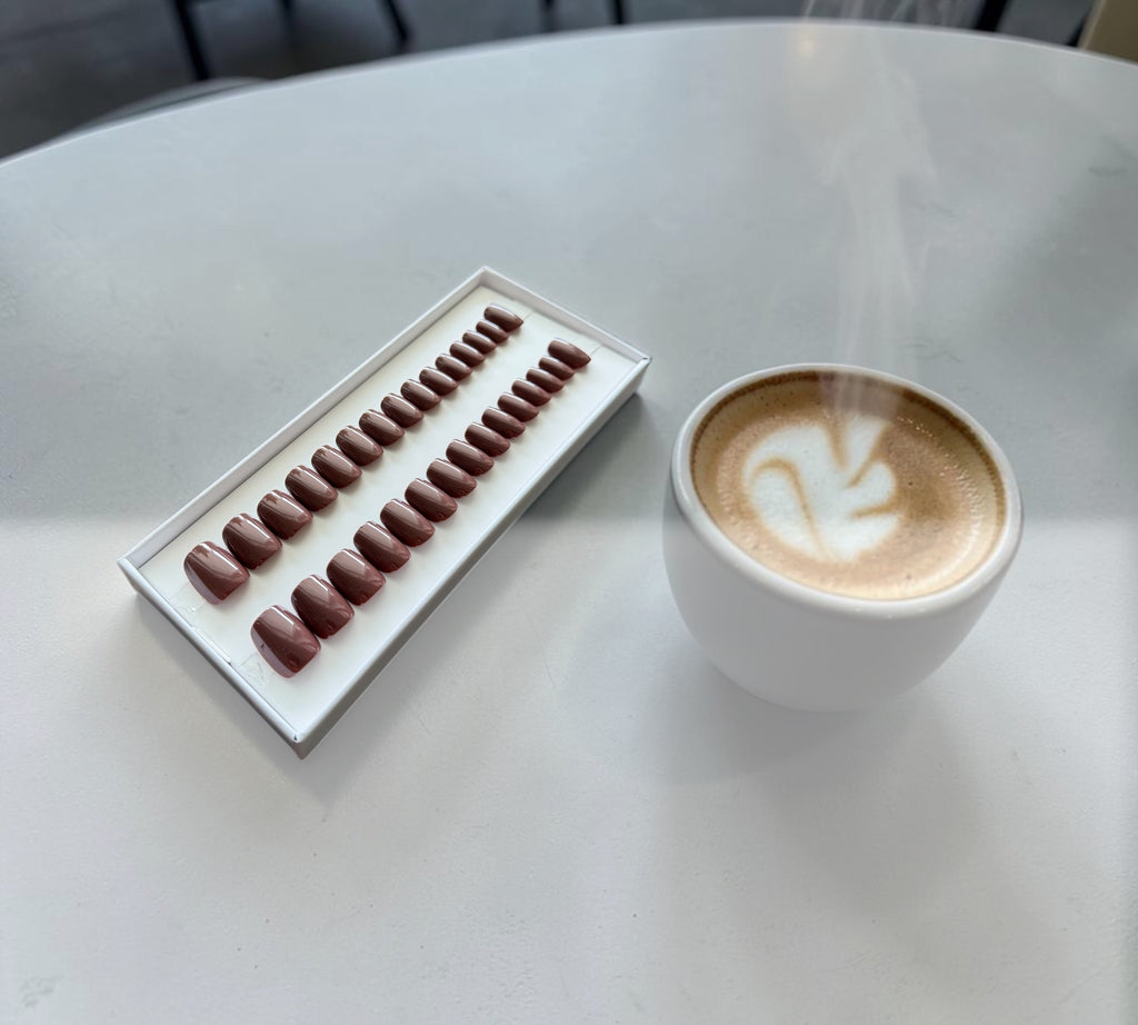 Press On Nails – Espresso Brown | Short Square | Touch of Capital Nails