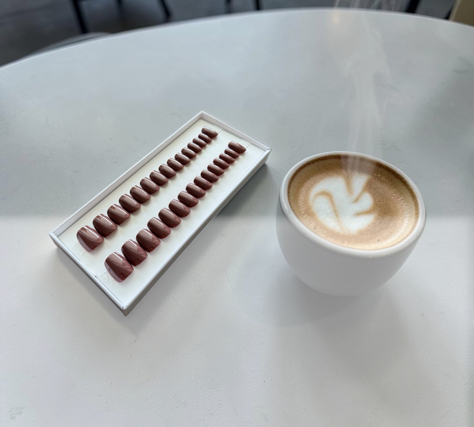 Press On Nails – Espresso Brown | Short Square | Touch of Capital Nails