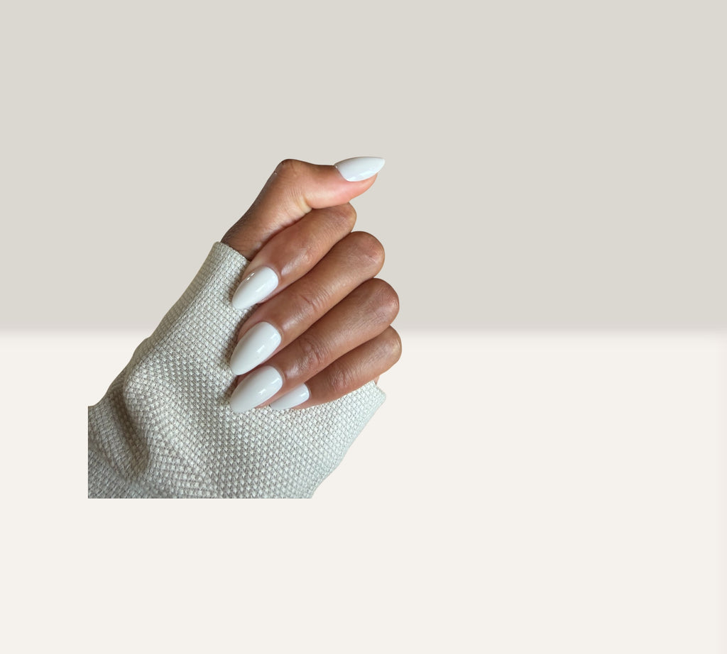 Press On Nails – Milky White | Short Almond | Touch of Capital Nails