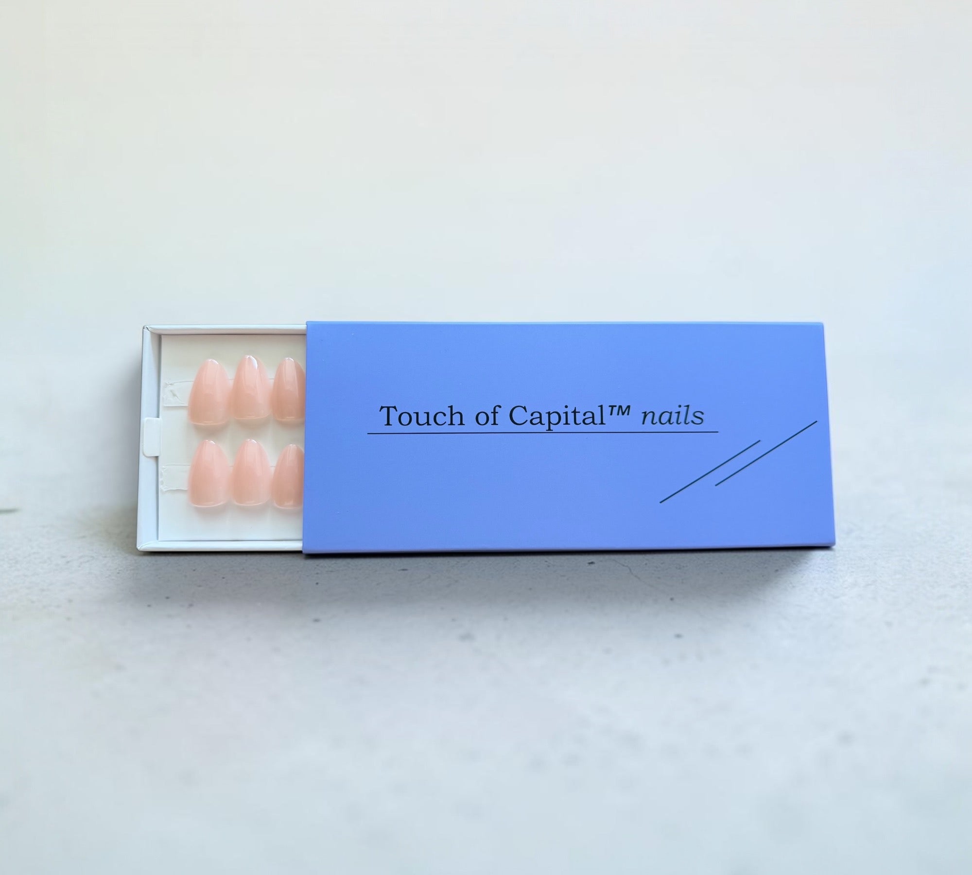 Press-On Nails – Polished Pearl Pale Pink | Short Almond | Touch of Capital Nails