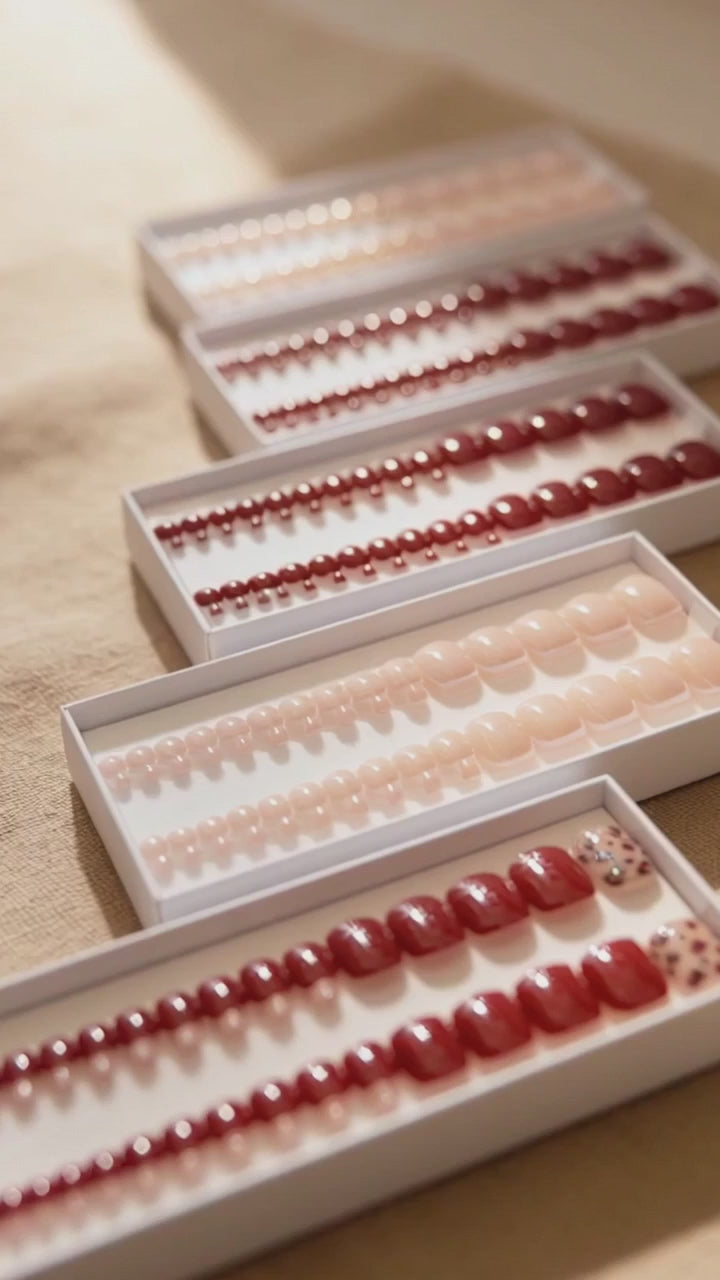 Toe Press On Nails – Deep Red | Pedicure | Touch of Capital Nails